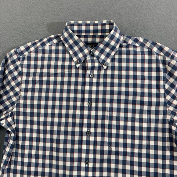 Jos. A.Bank Button Down Shirt Mens Medium Long Sleeve Tailored Fit Gingham Check - Picture 2 of 16